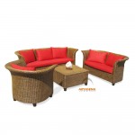 KT 15 – Saweda Sofa 3 Set with Red Cushion