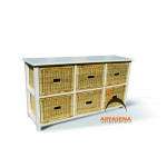 RU 04 - Rattan Unit 6 Drawers
