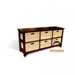 RU 08 - Rattan Unit 6 Drawers